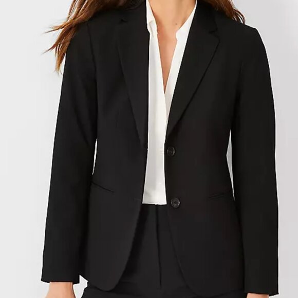 NWT Ann Taylor The Petite Long Two-Button Blazer in Seasonless Stretch Size 12P - Picture 9 of 9